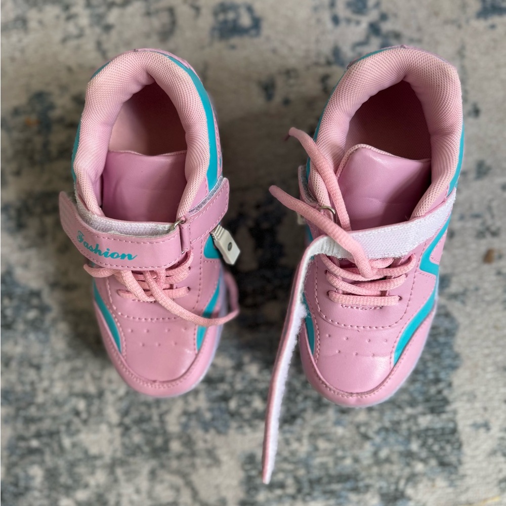 Light-Up Pink and Blue Kids Skate Sneakers "Heelies"